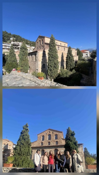 φωτογραφίες των μαθητών στους χώρους του ιερού ναού του Αγίου Νικολάου