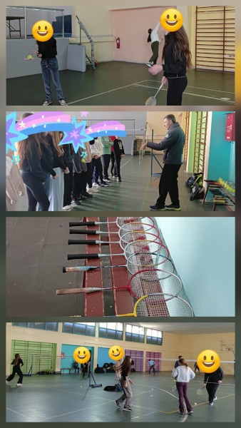 στιγμιότυπα από την εκπαίδευση των μαθητών και μαθητριών στο μπάντμιντον