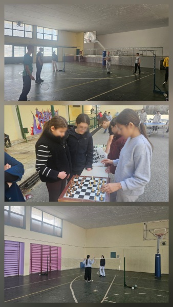 μαθητές και μαθήτριες συμμετέχουν σε αγωνίσματα για την ημέρα φιλάθλου